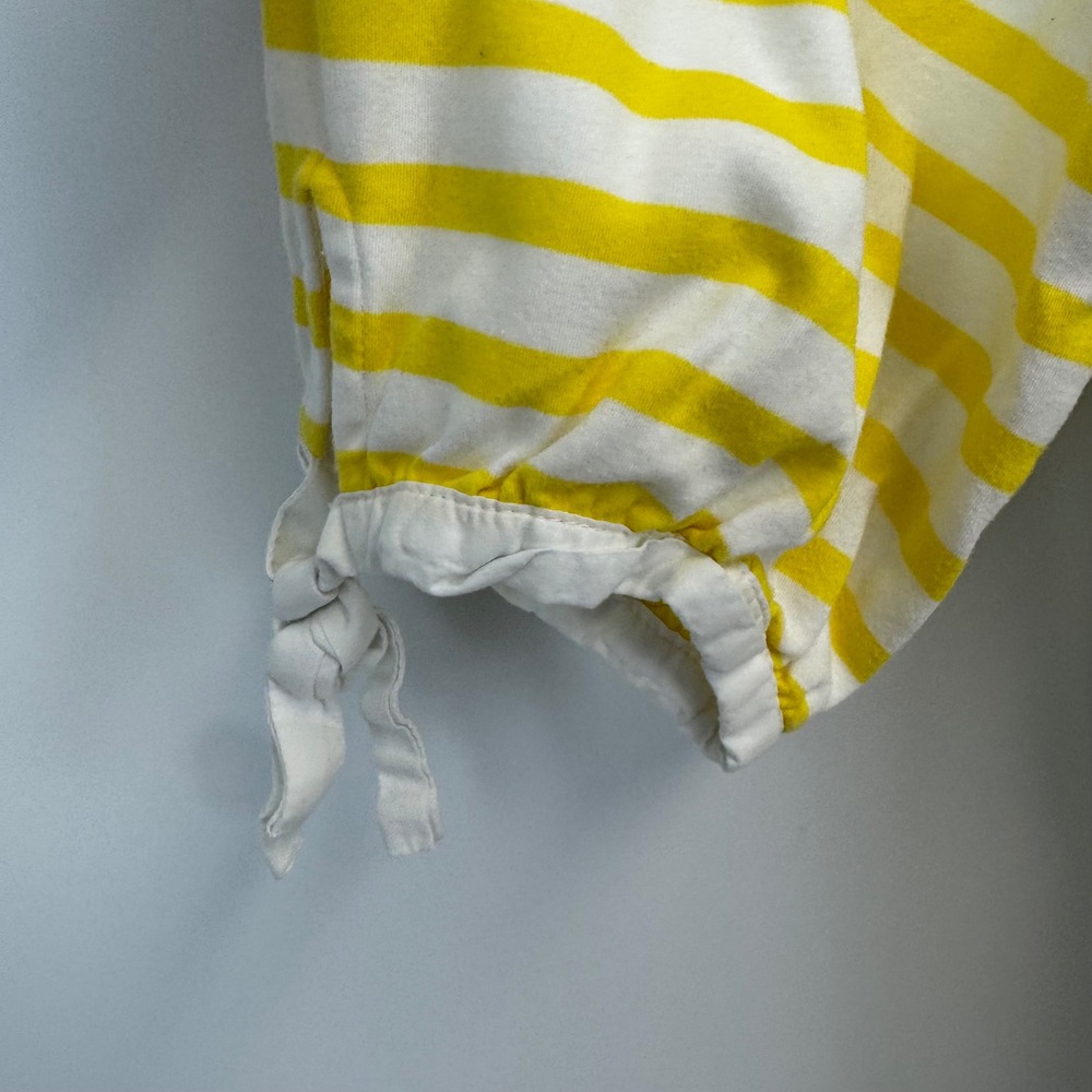 Talbots Woman Yellow White Striped Funnel Neck Tie Cuff‎ Cotton Top 3X VN4900 - Picture 5 of 14